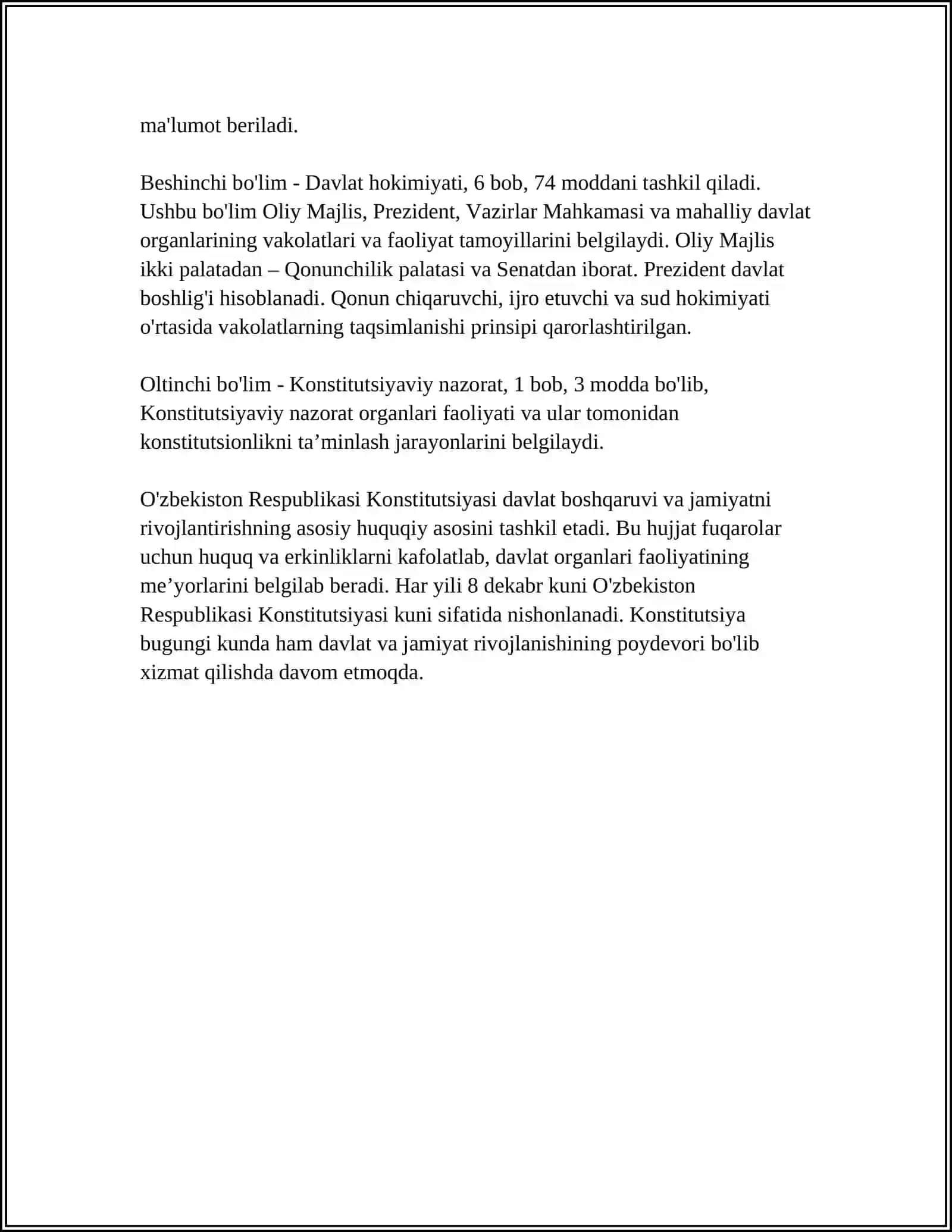 O'zbekiston Respublikasi Konstitutsiyasi 4