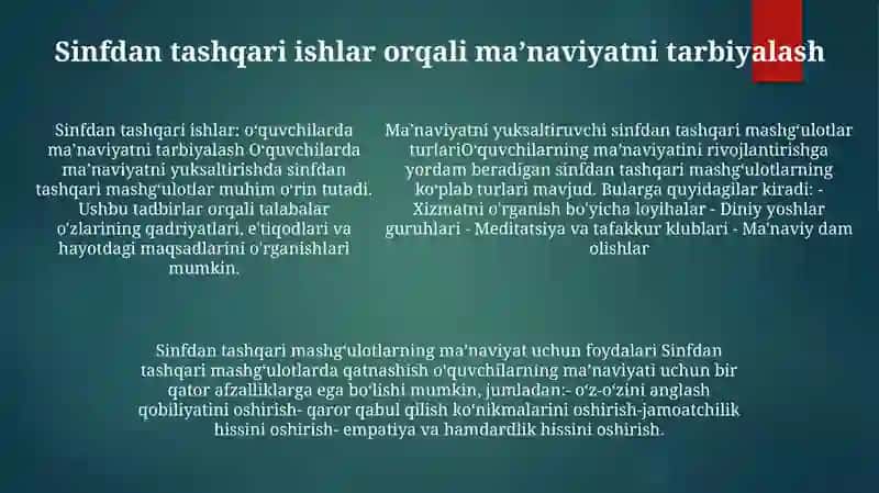 Sinfdan tashqari mashg'ulotlar 4