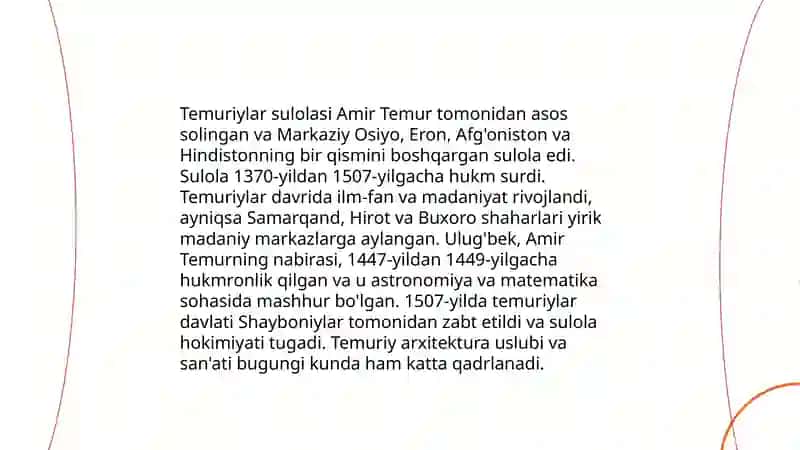 Amur Temur haqida slayd 4
