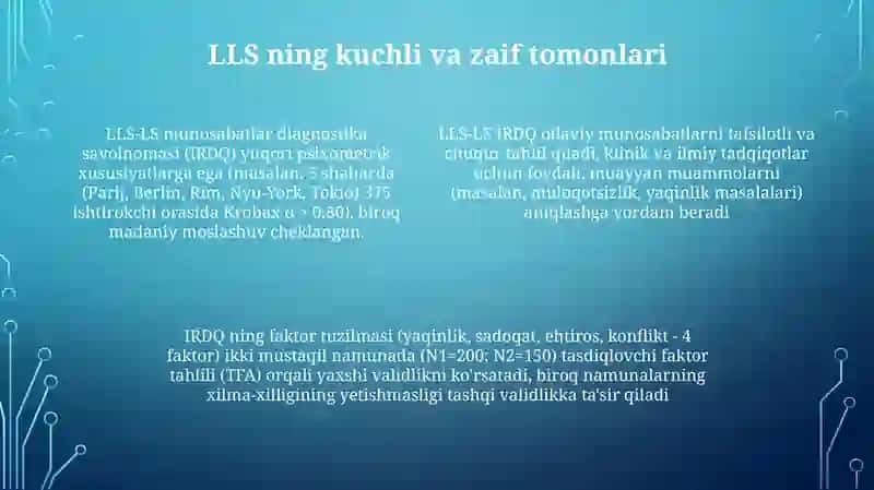 Shaxslararo munosabatni diagnoz qilish so’rovnomasi 4