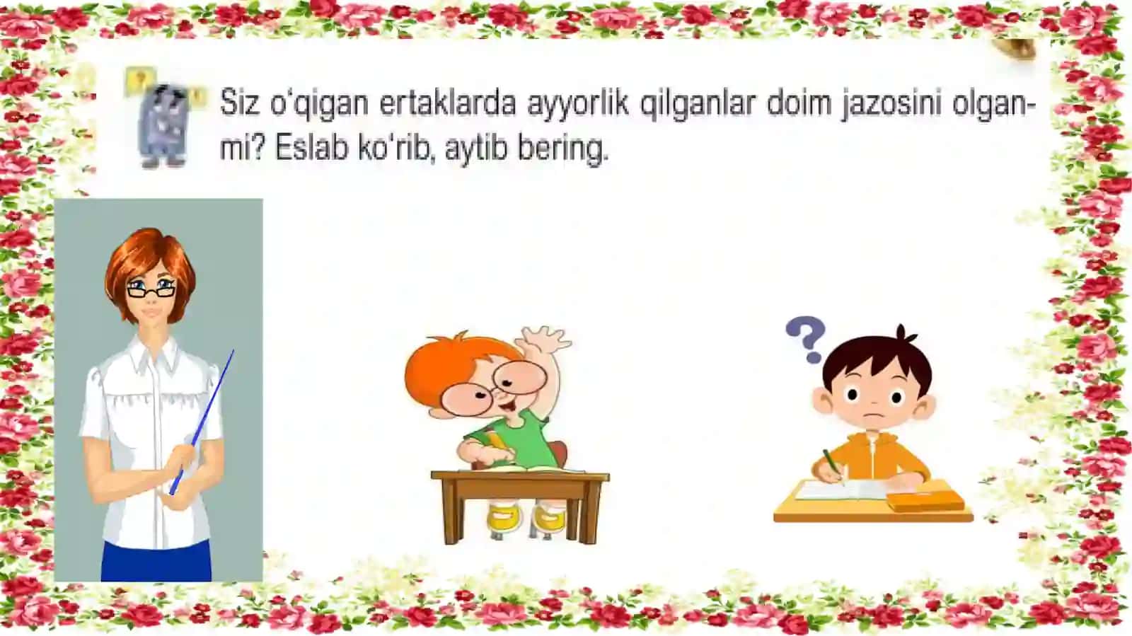 3-sinf Fan:Ona tili va o`qish savodxonligi 4