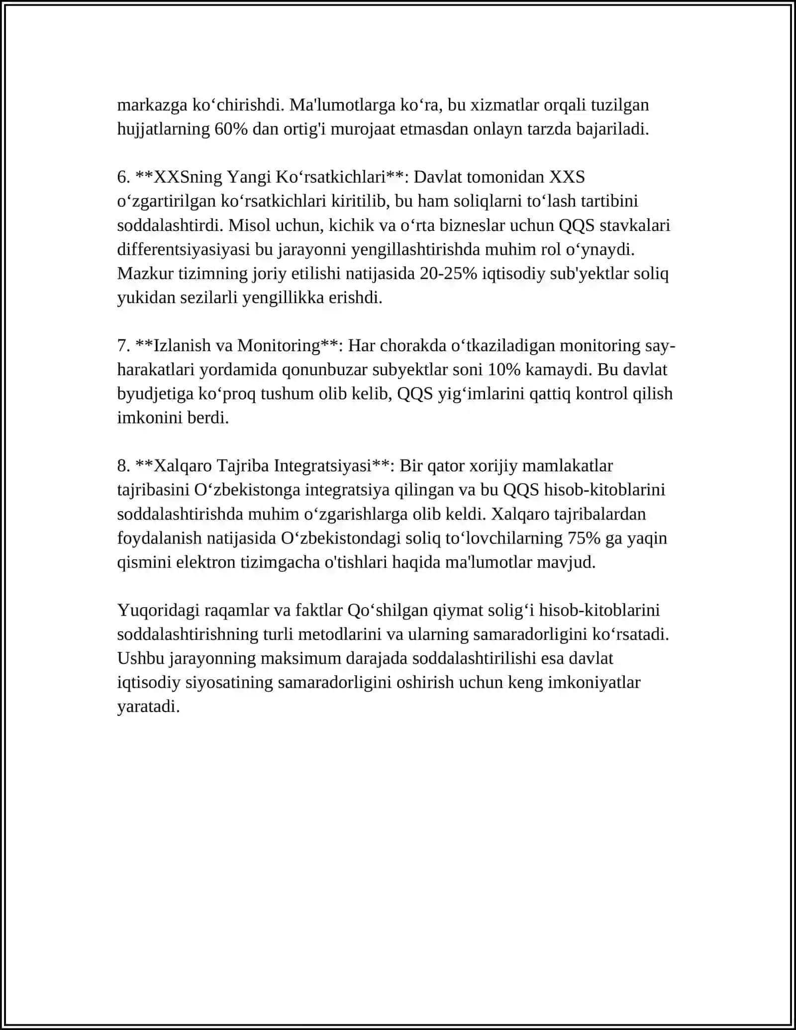 QO'SHILGAN QIYMAT SOLIGʻI BOʻYICHA HISOB-KITOBLARNI TAQDIM ETISH MUDDATLARINI TAKOMILLASHTIRISH 4