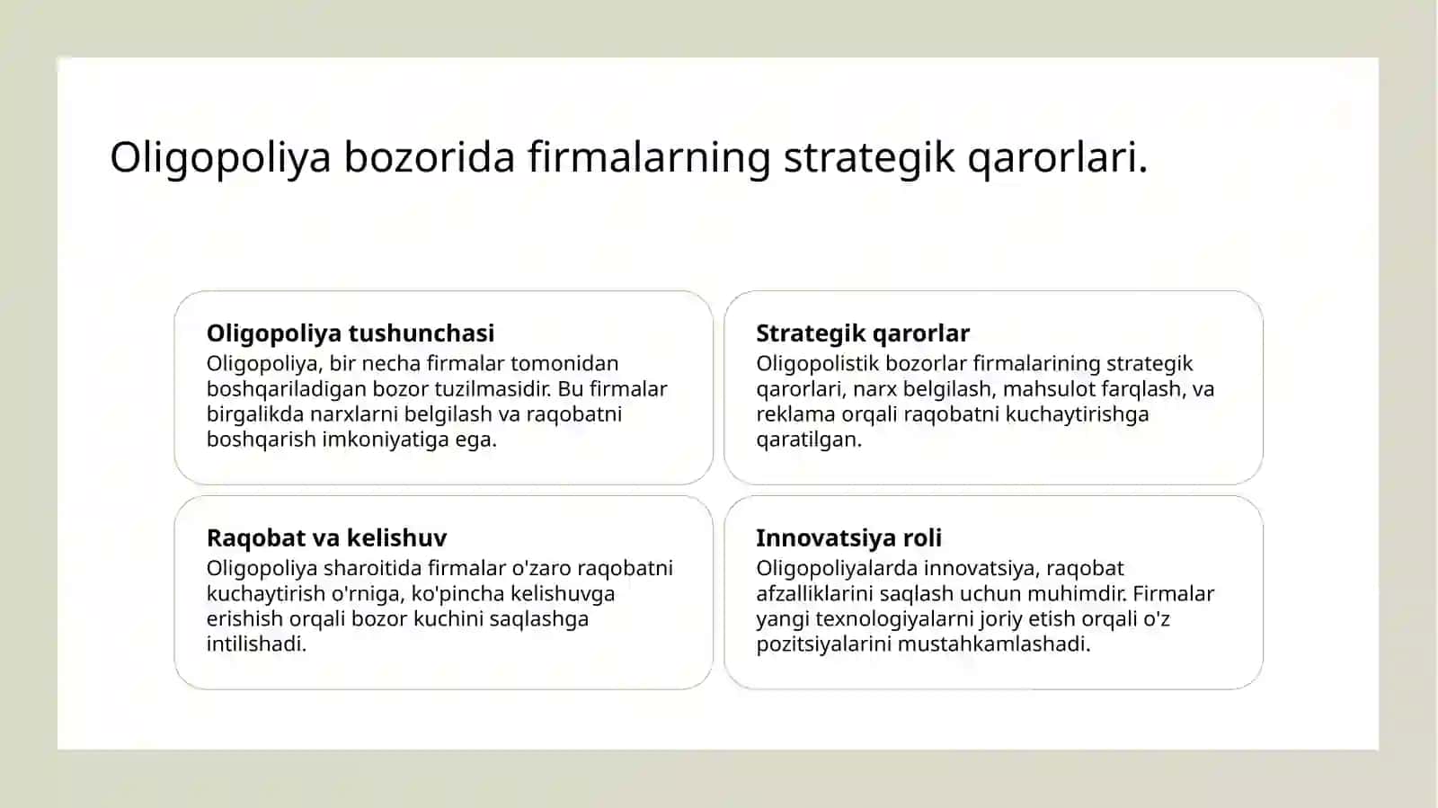 Raqobatlashkan manapol bozor uning jihatlari 4