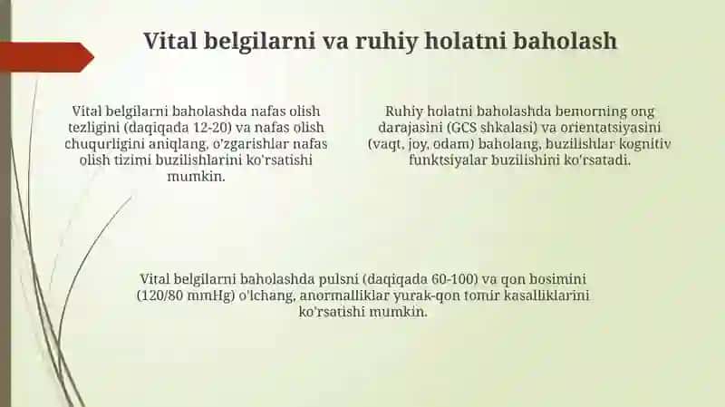 Bemorning holatiga baho berish 4