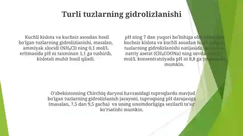 Tuzlar gidrolizi 4