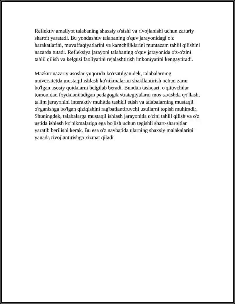 TALABALARNING UNIVERSITITETDA MUSTAQIL ISHLASH KO'NIKMALARINI SHAKLLANTIRISH 4