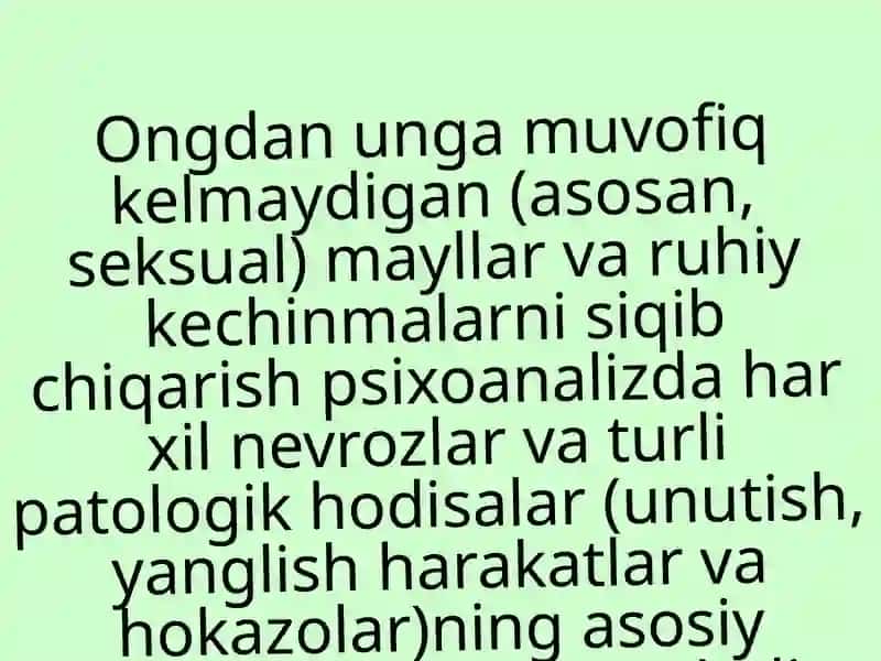 Psixoanaliz talimoti va uning tibbiyotdagi oʻrni 4