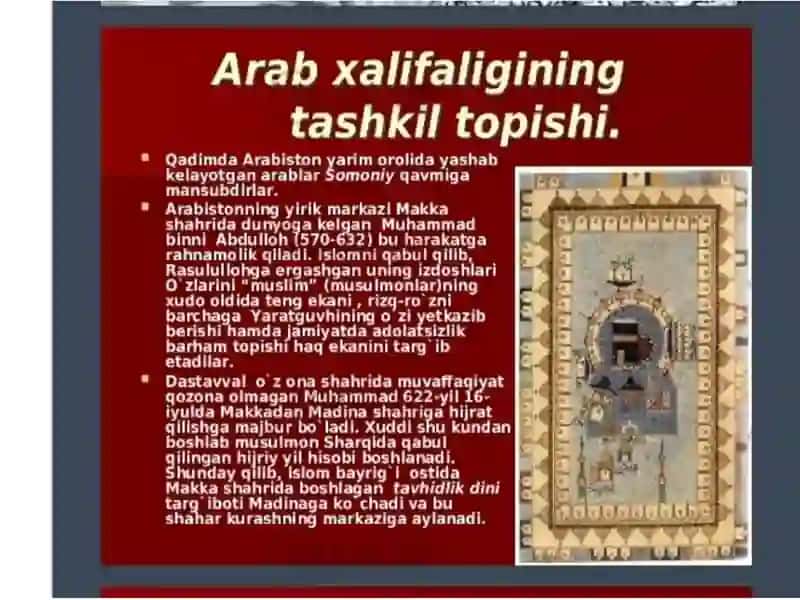 ILK ÓRTA ASRLARDA SHARQ. ARAB XALIFALIGI 4