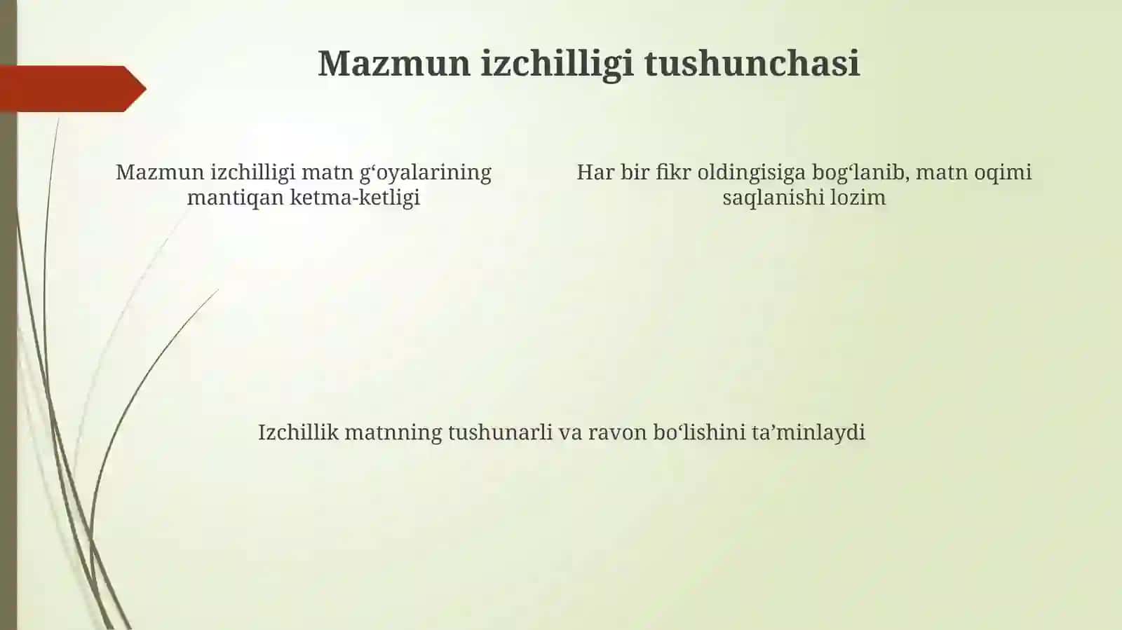 Monologik matnda mazmun izchilligi va ohang 4