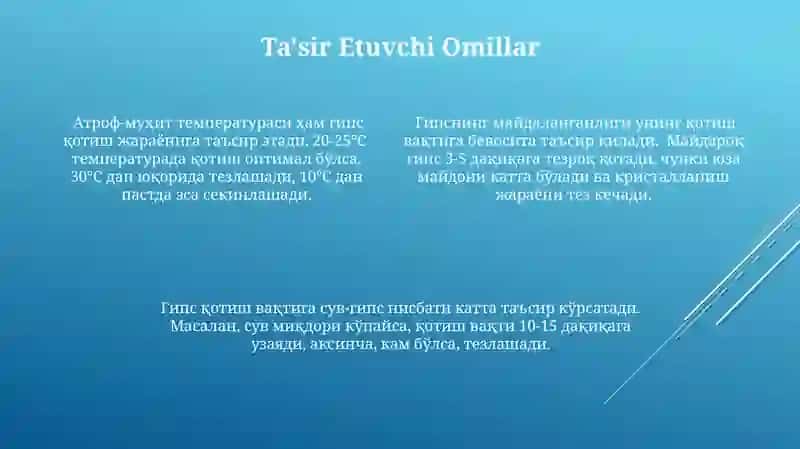 Gipsni qotish vaqtini aniqlash 4