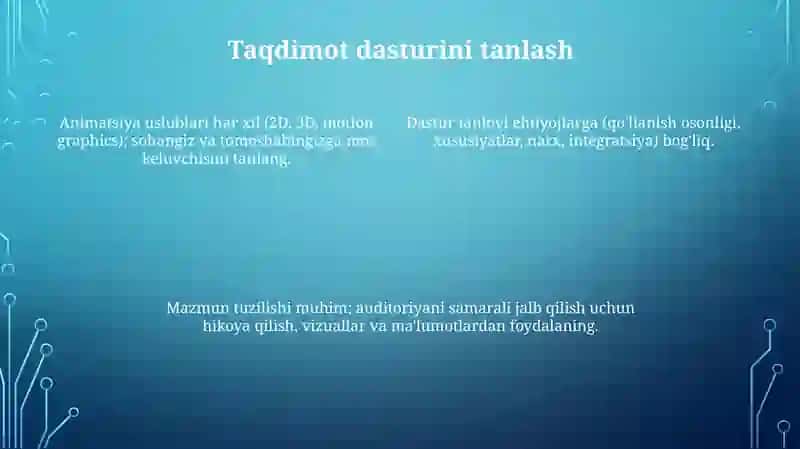 Animatsion taqdimotnoma tayyorlash 4