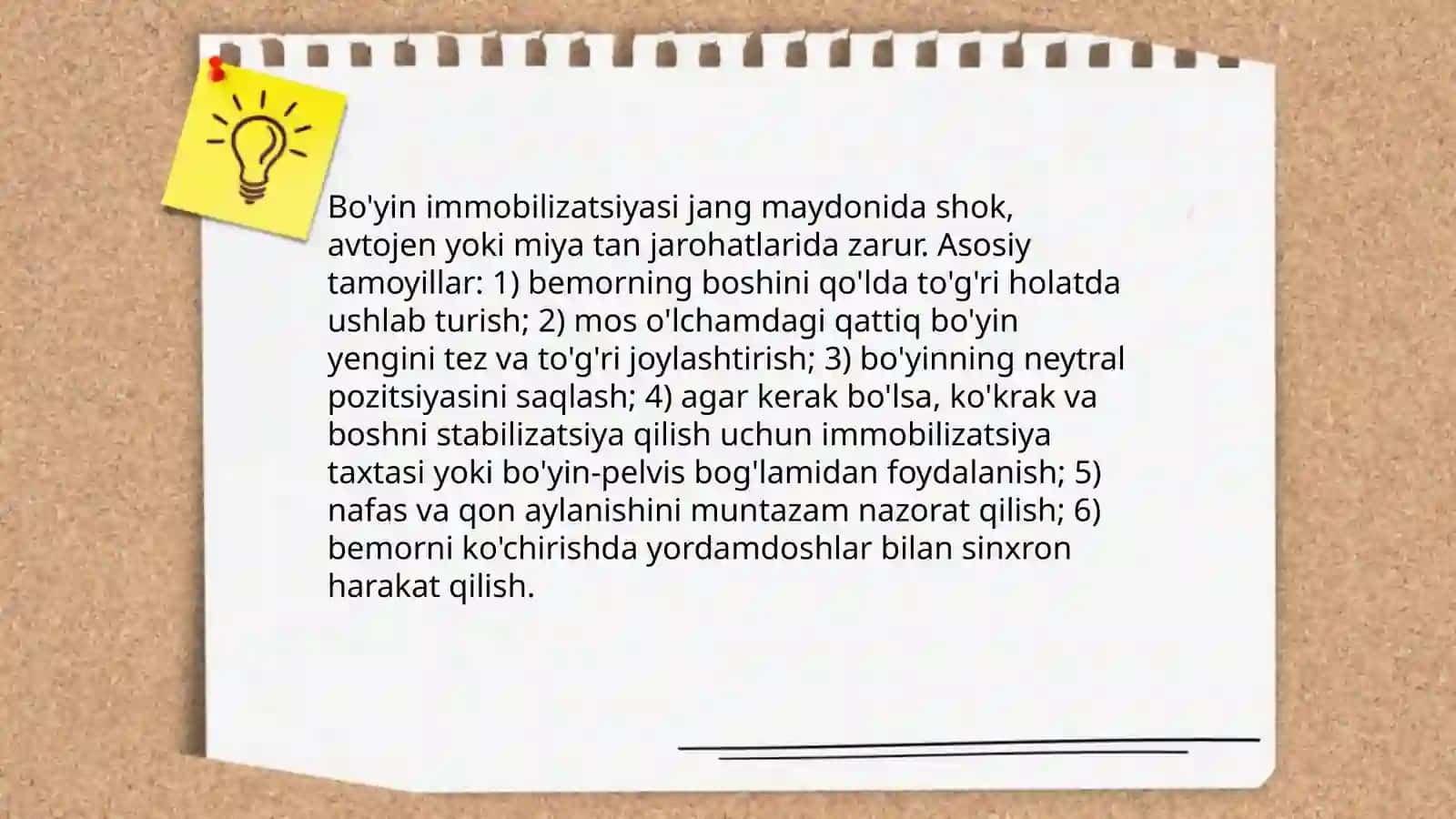 Jang maydonida immobilizatsiya qilish texnikasi 4