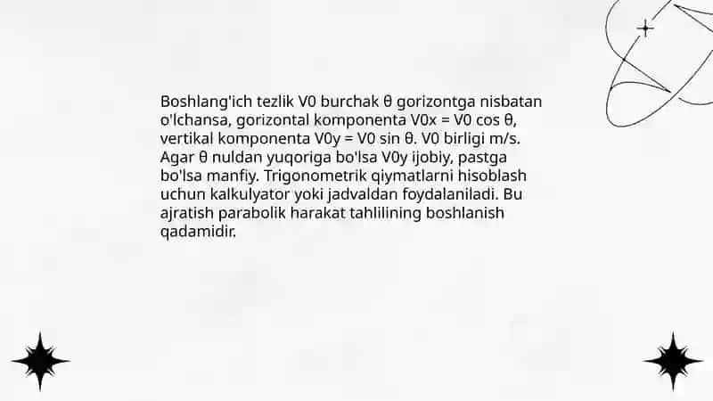 Gorizontal va Gorizantga Nisbatan Burchak Ostida Otilgan Jism Harakati 4