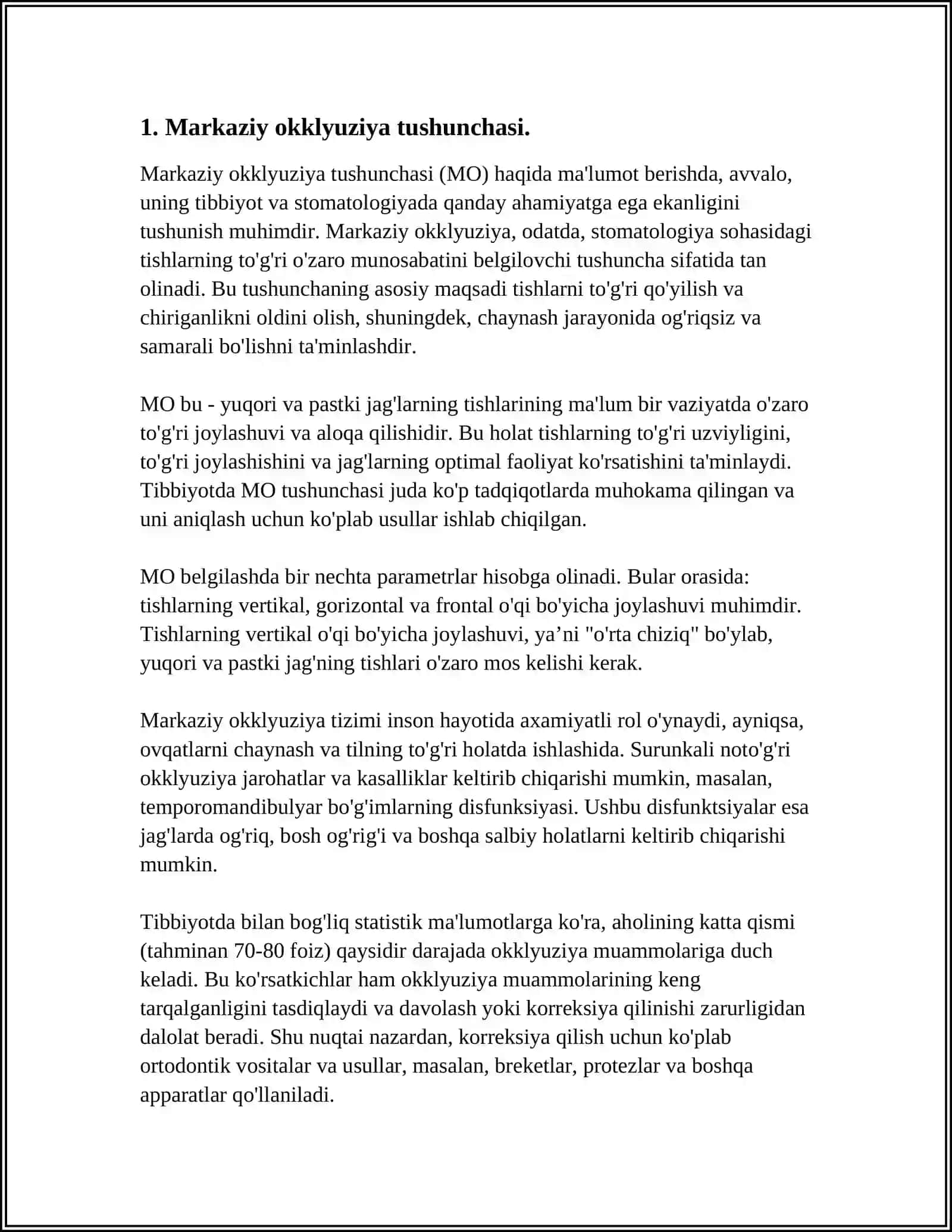 MARKAZIY OKKLYUZIYANI ANIQLASHDAGI XATOLIKLAR 4