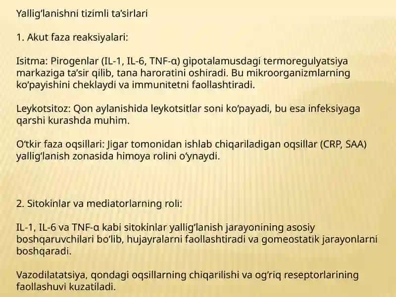Yallig‘lanishning Tizimlita’sirlari 4