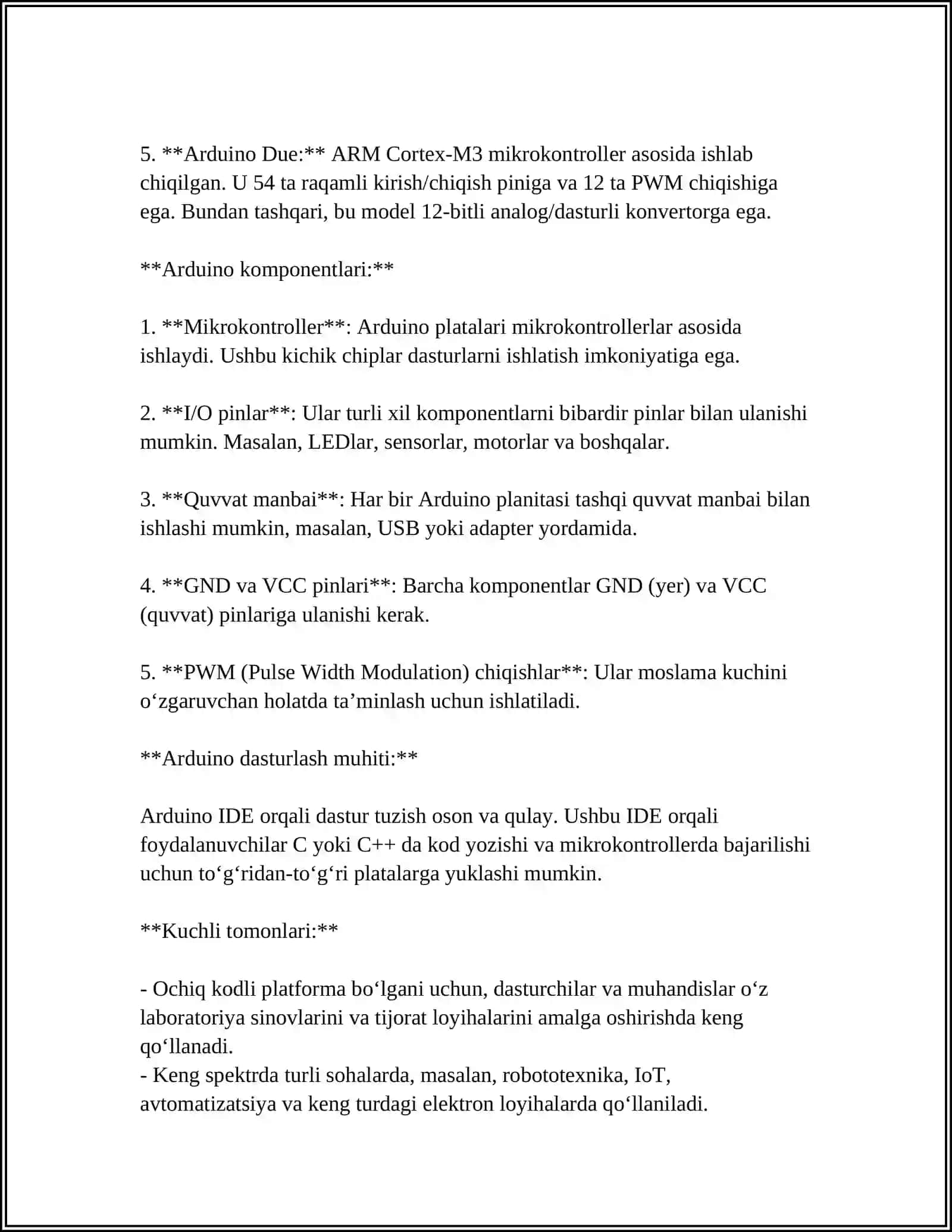 ARDUINO VA UNING IMKONIYATLARI 4