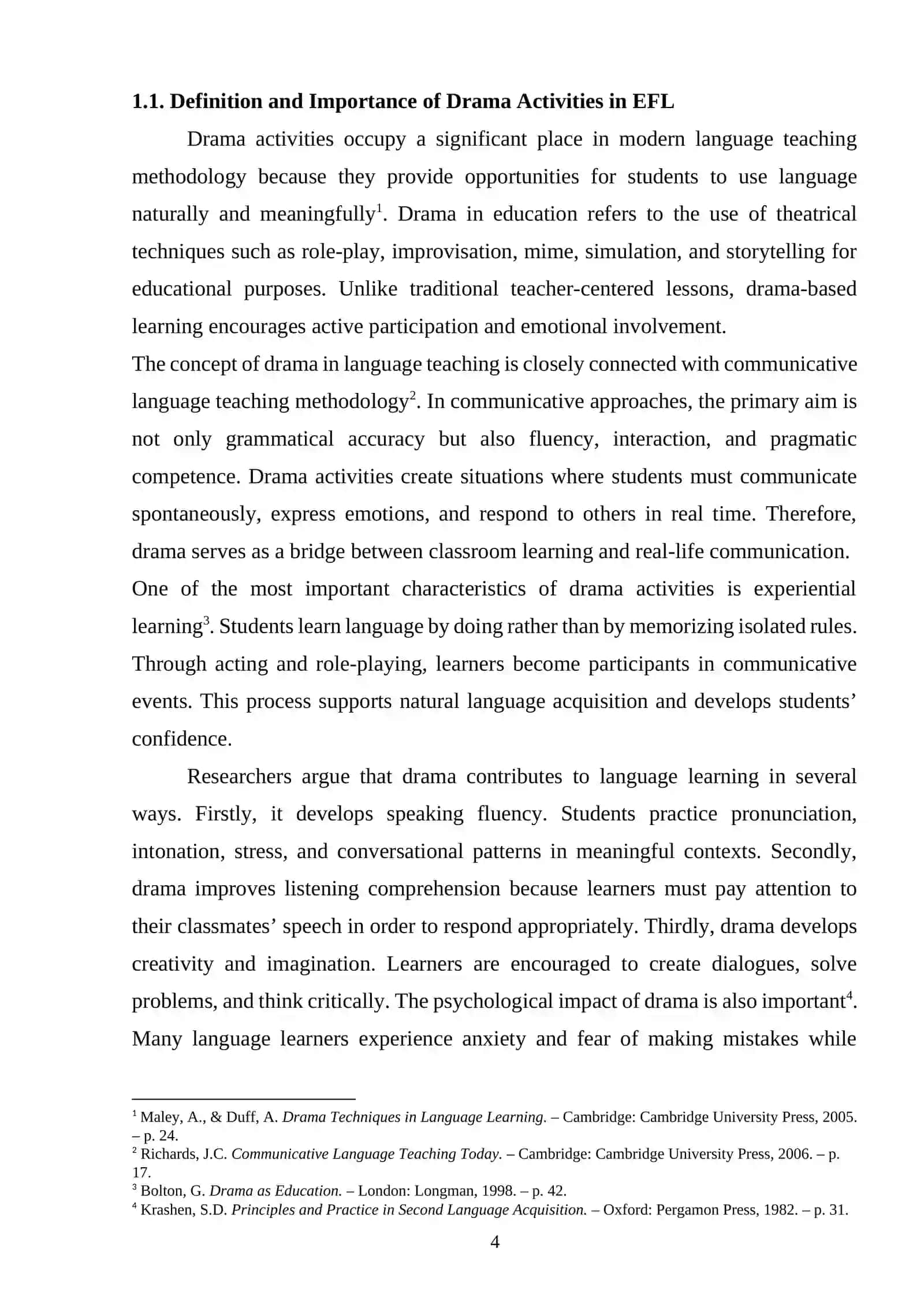 The Use of Drama and Creative Arts Activities in Teaching English as a Foreign Language 4