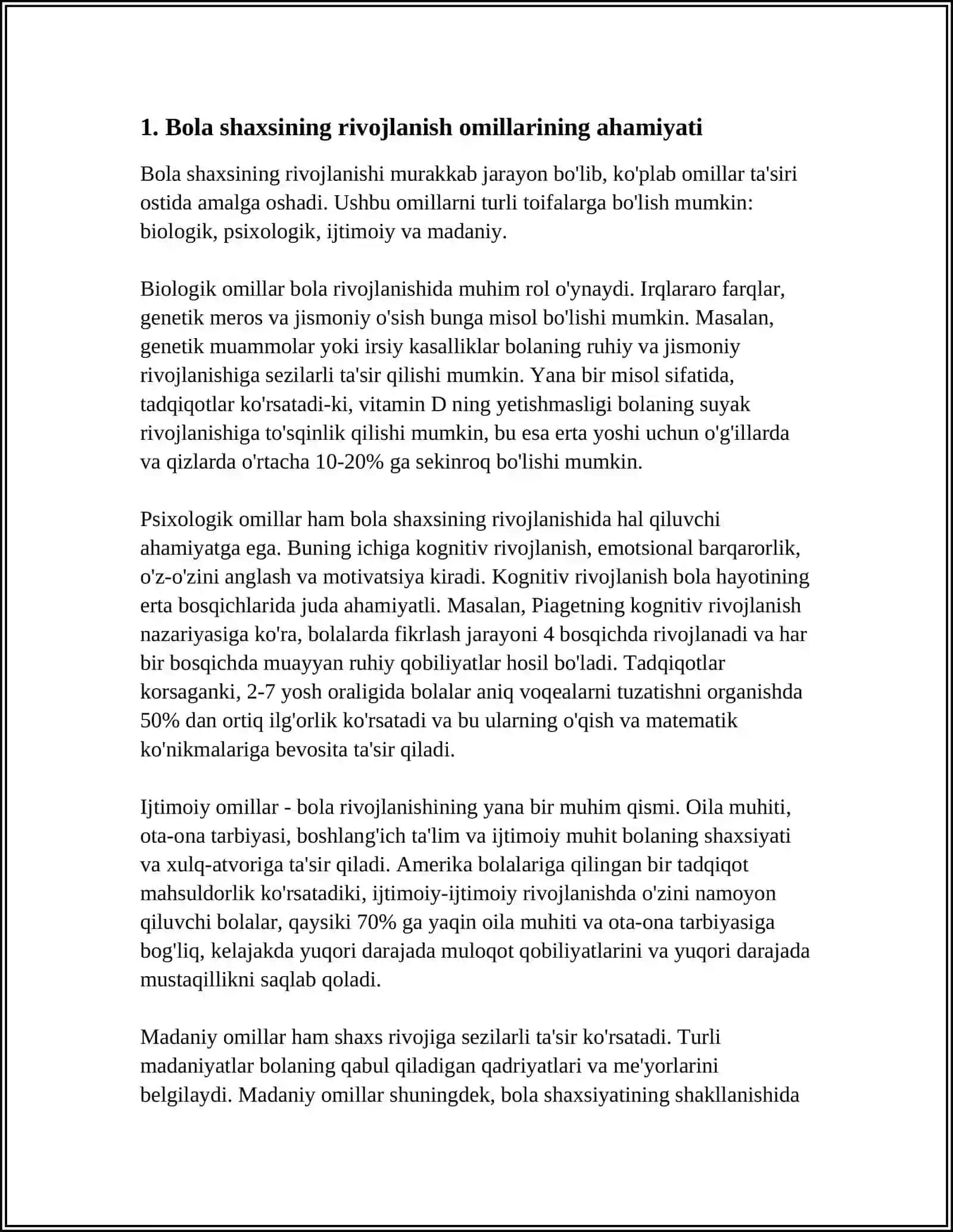 Bola Shaxsining Rivojlanish Omillari 4