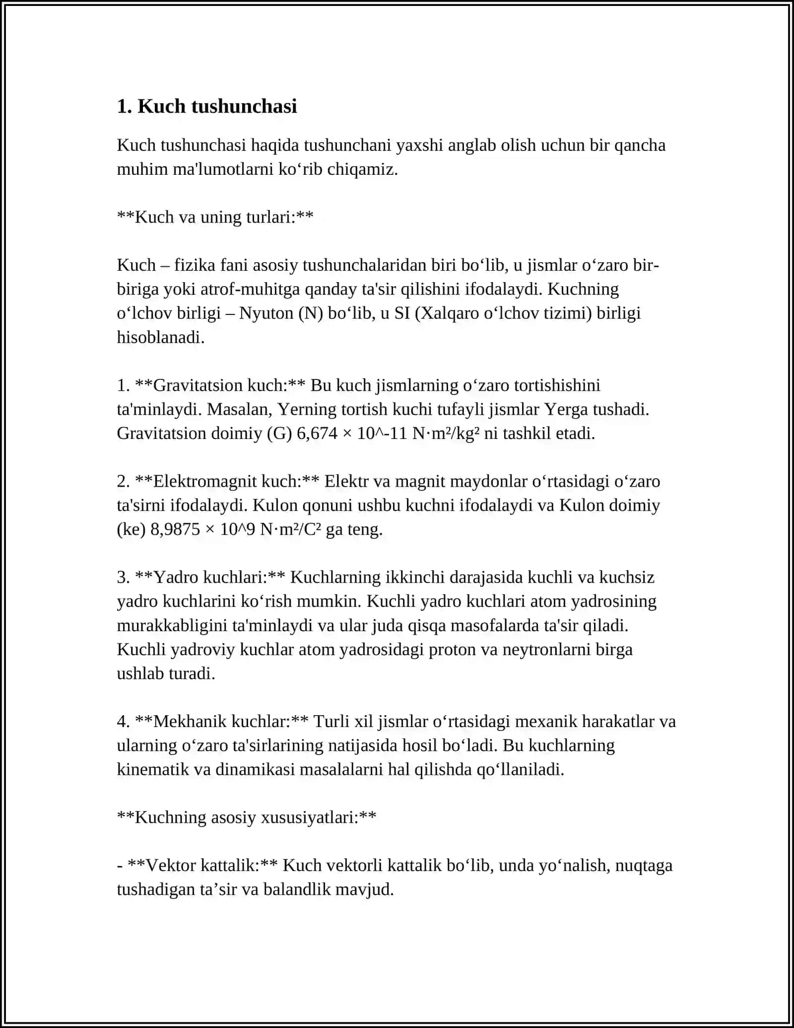ASOSIY TUSHUNCHALAR. STATIKANING ASOSIY AKSIOMALARI 4
