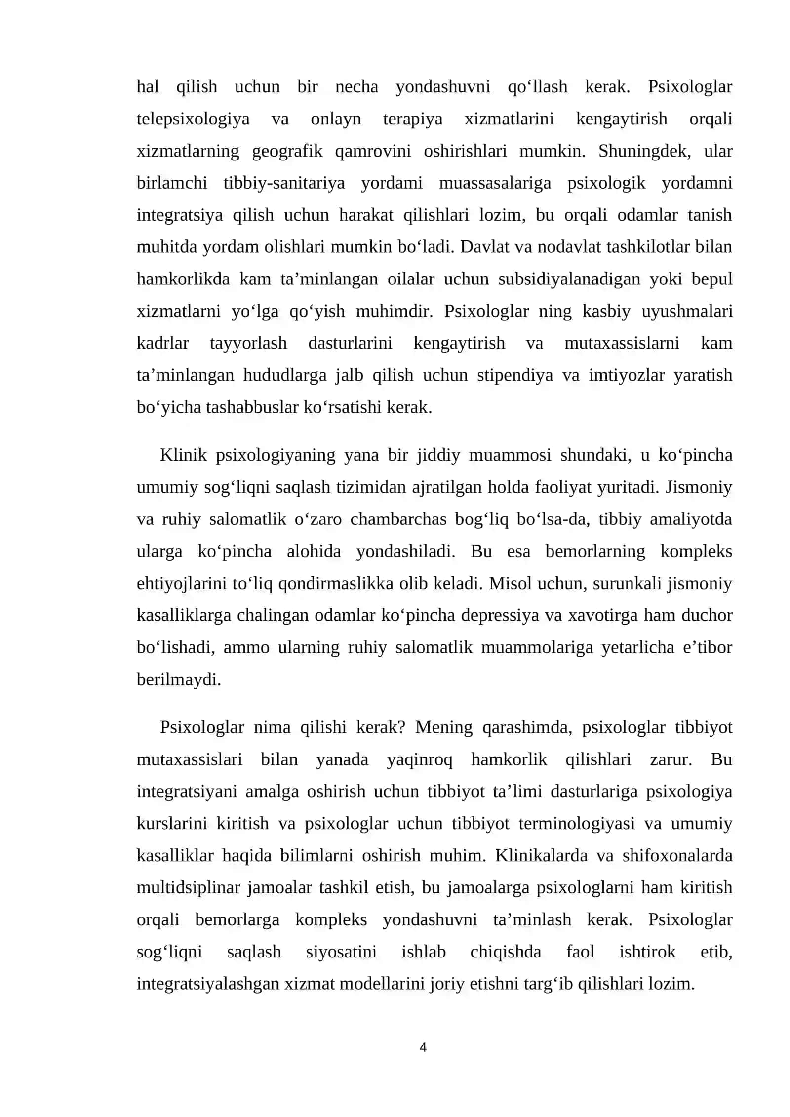 KLİNİK PSİXOLOGİYANING TİZİMLİ VA MAVJUDLIK MUAMMOLARI HAMDA ULARNI HAL QILISH YO'LLARI 4