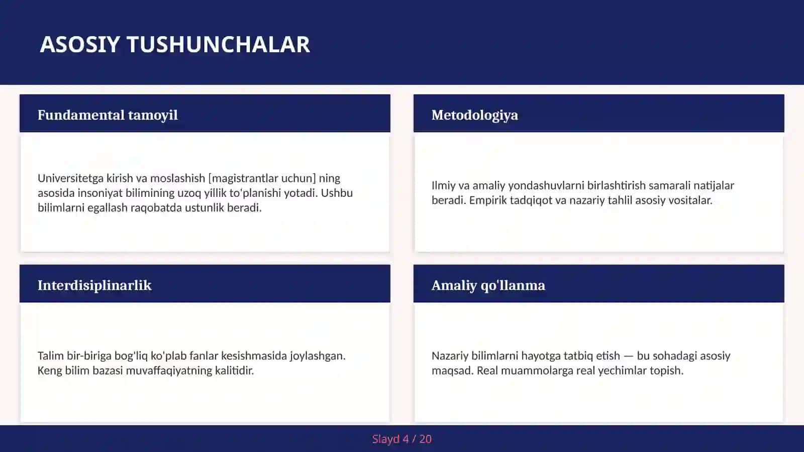 Universitetga kirish va moslashish [magistrantlar uchun] 4
