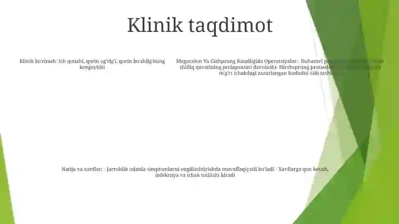 Megakolon Va Gishprung Kasalligida Operatsiyalar 4