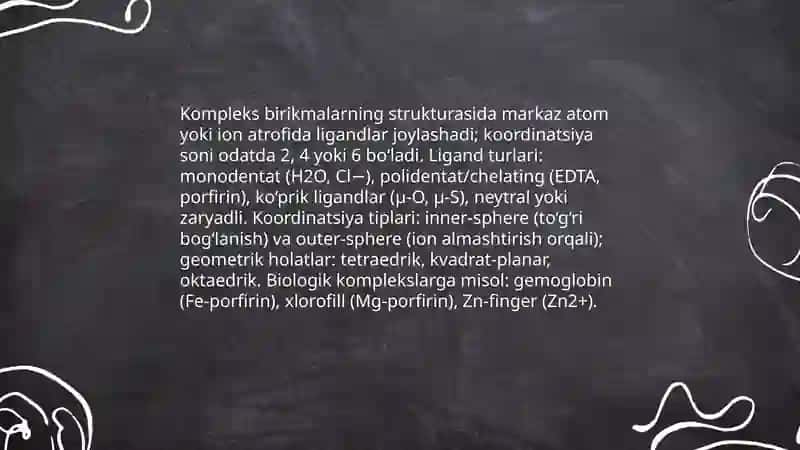 Biologik faol kompleks birikmalar 4