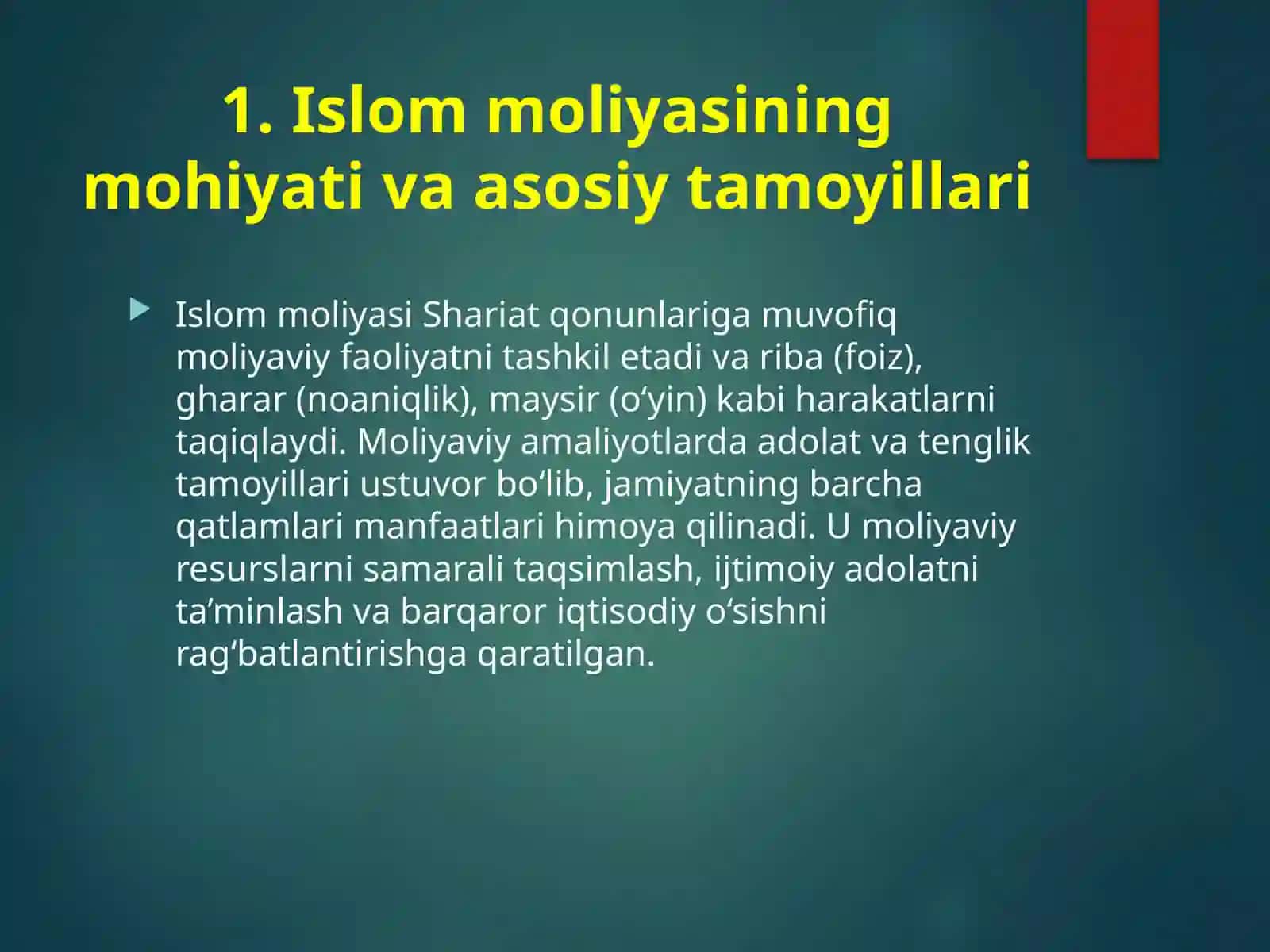 Islom moliyasi fanining mazmun mohiyati 4