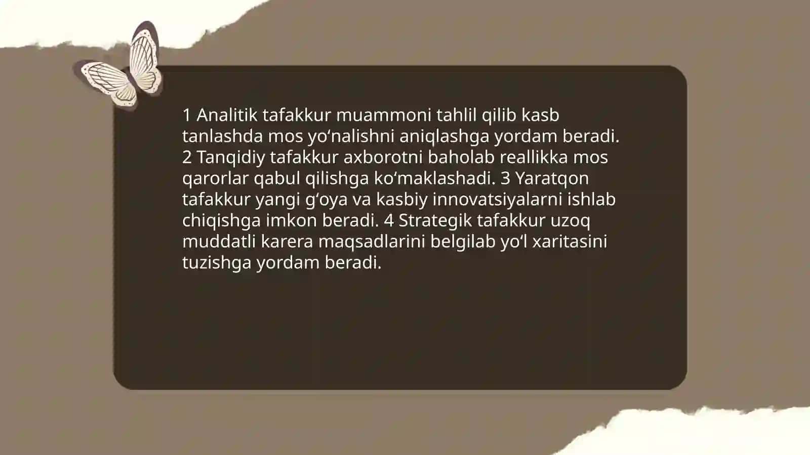 Tafakkur va kasbni egallash 4