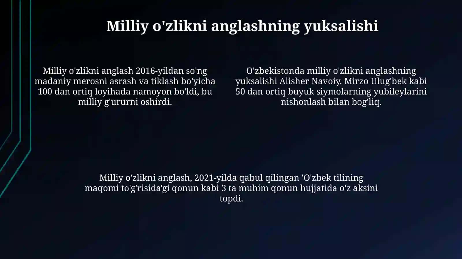 Yangi Oʻzbekistonda amalga oshirilayotgan maʼnaviyoʻzgarishlar 4