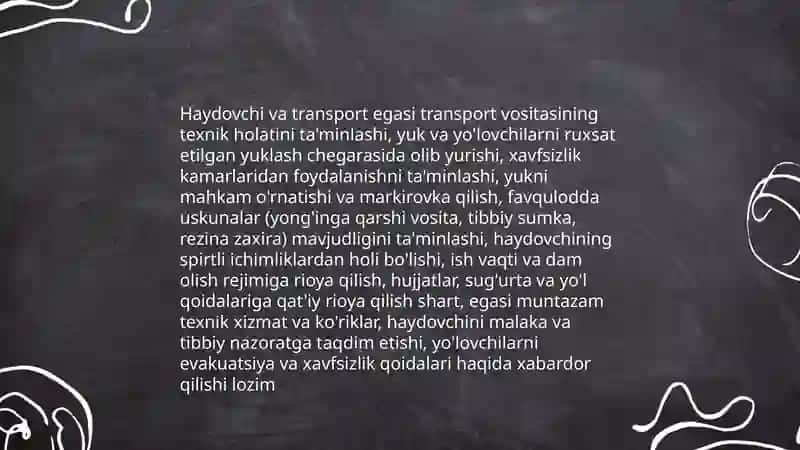 Transport vositalarida yo‘lovchilar xavfsizligi tushunchasi va asosiy tamoyillari 4