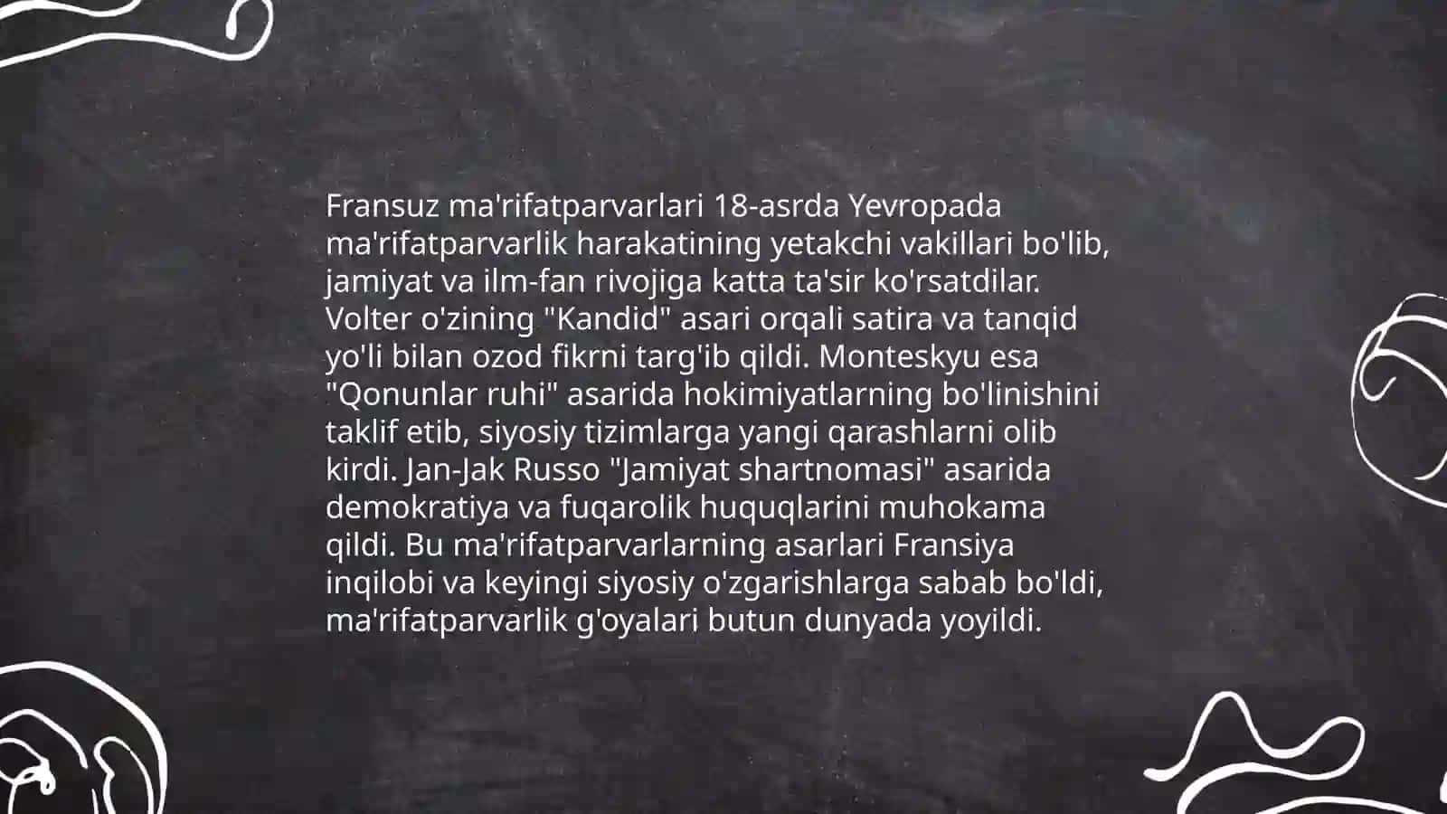 XVIII asr fransuz falsafasi va maʼrifatchiligi 4