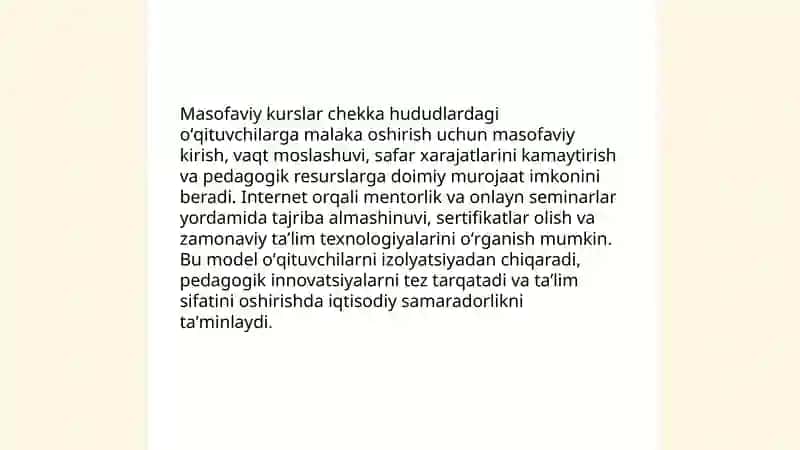 Masofaviy ta'limning afzalliklari 4
