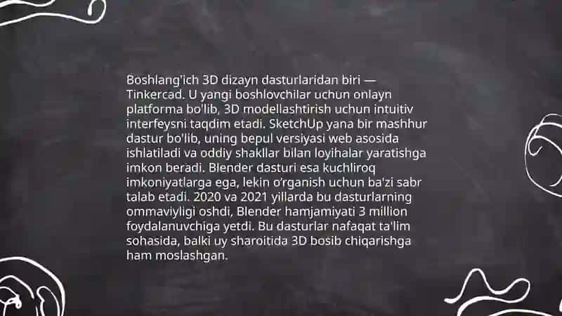 3D printerlar va ularning o'yinchoqlar yaratishda qo'llanilishi 4