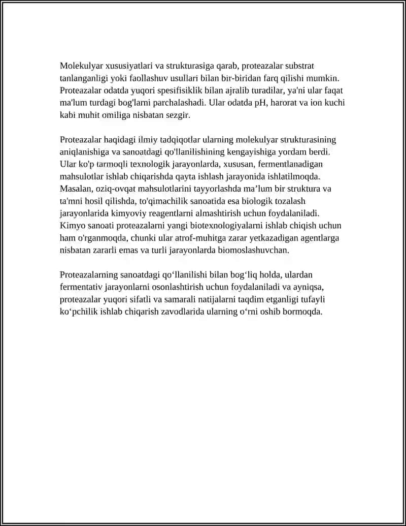 PROTEAZANING SANOATDA QOʻLLANISHI 4