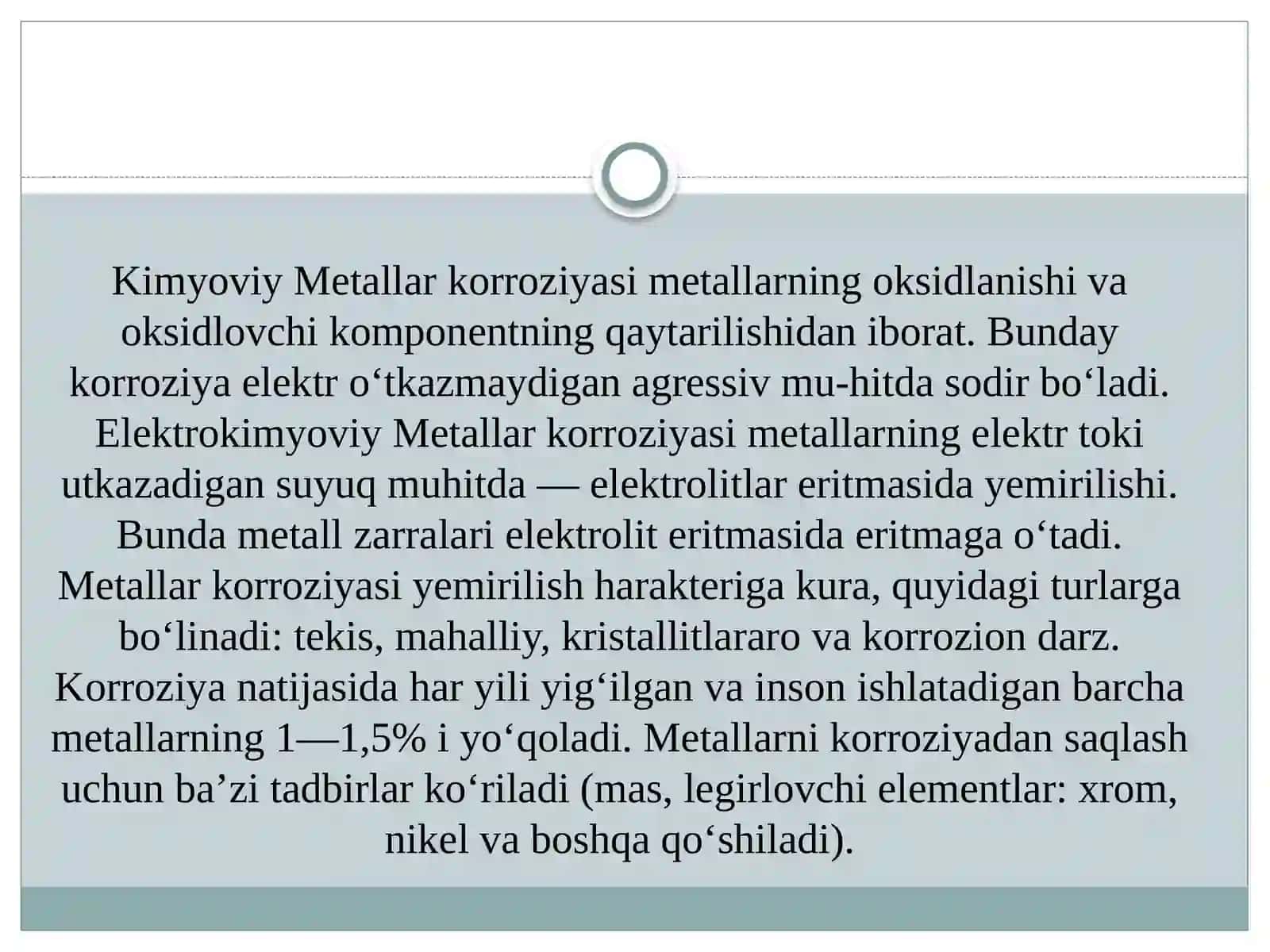 Metallarning korroziyasi va unga qarshi kurishish usullari 4