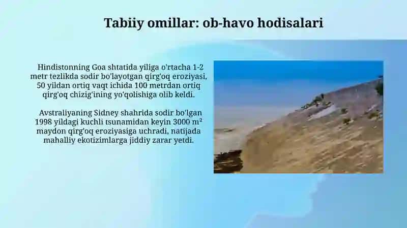 Abraziya qirgʻoqlarning yemirilishi 4