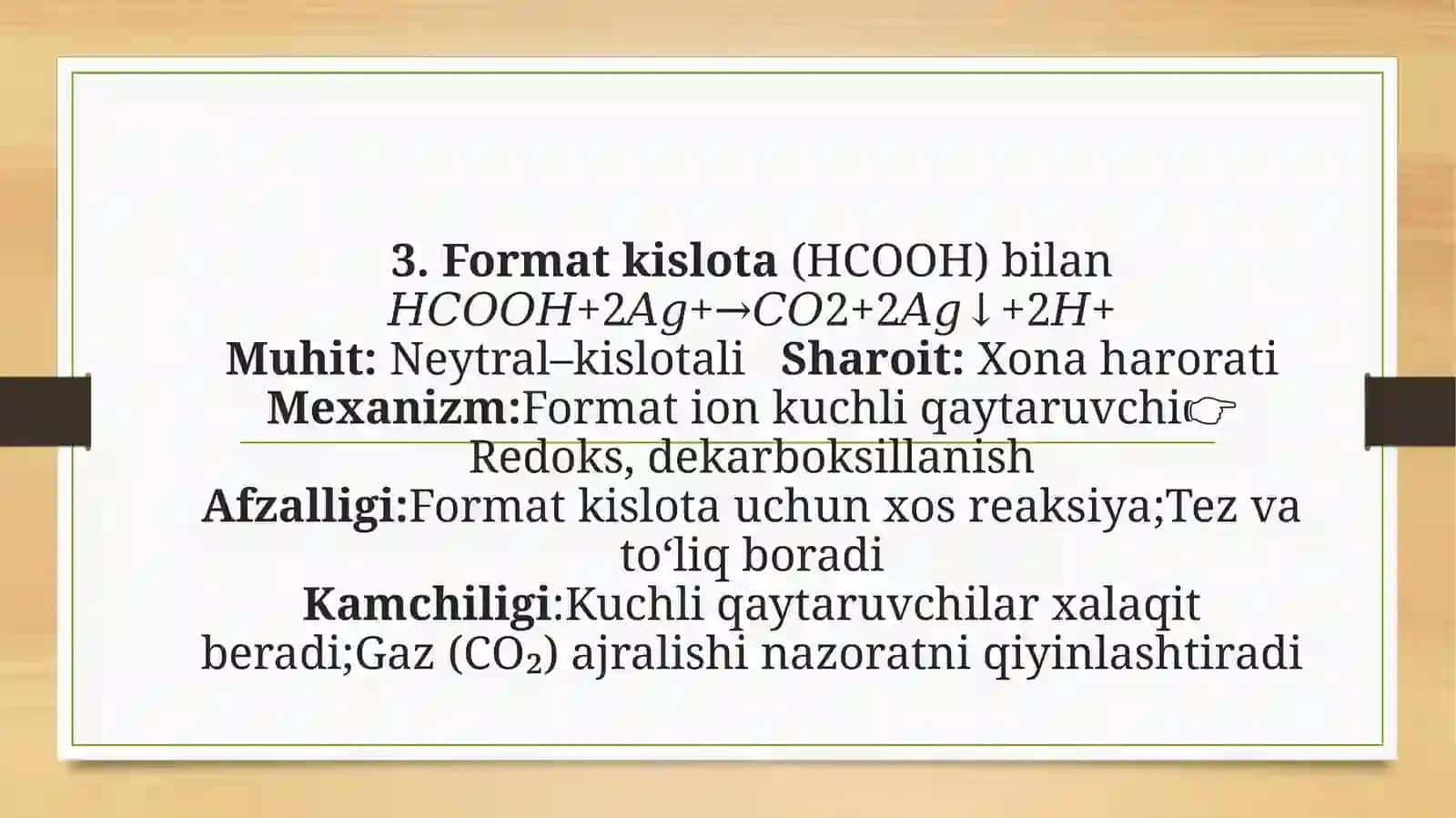 Mavzu: Aldegidlar bilan–Tollens reaksiyasi 4