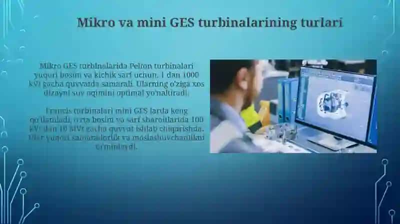 Mikro va mini GES turbinalarining qo'llanilish shartlari 4