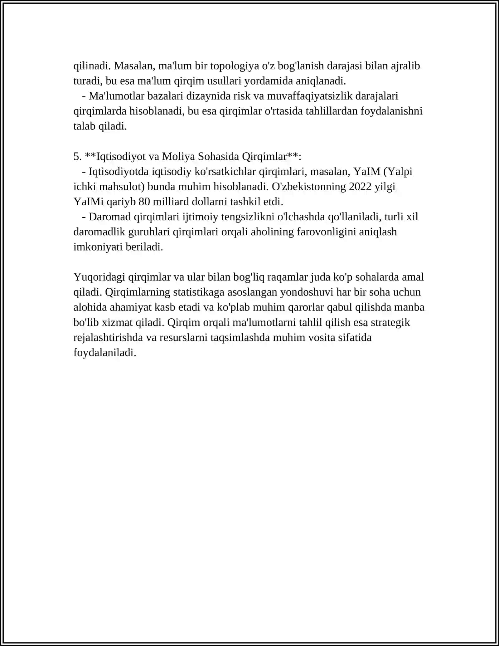 QIRQIM VA UNING TURLARI 4