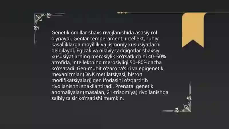 Shaxsni evolyutsion jihatdan rivojlanishi 4