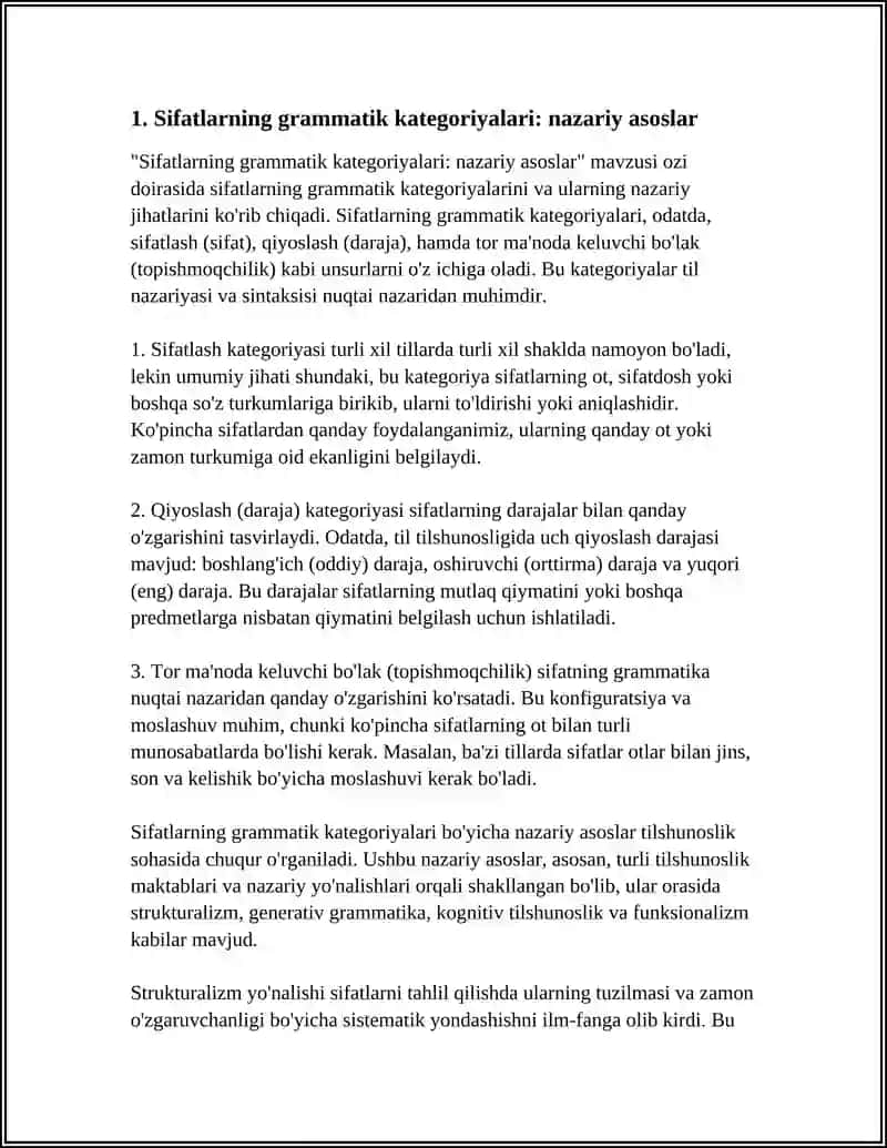 Sifatlarning grammatik kategoriyalari 4