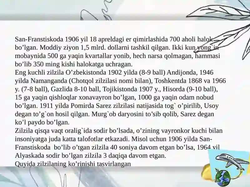 Zilzila  va uning oqibatlari 4