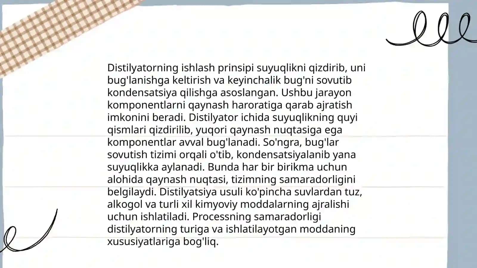 Tozalangan suv. Distilyator haqida tushuncha 4