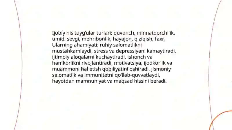 Salbiy va ijobiy his tuyg‘ular 4