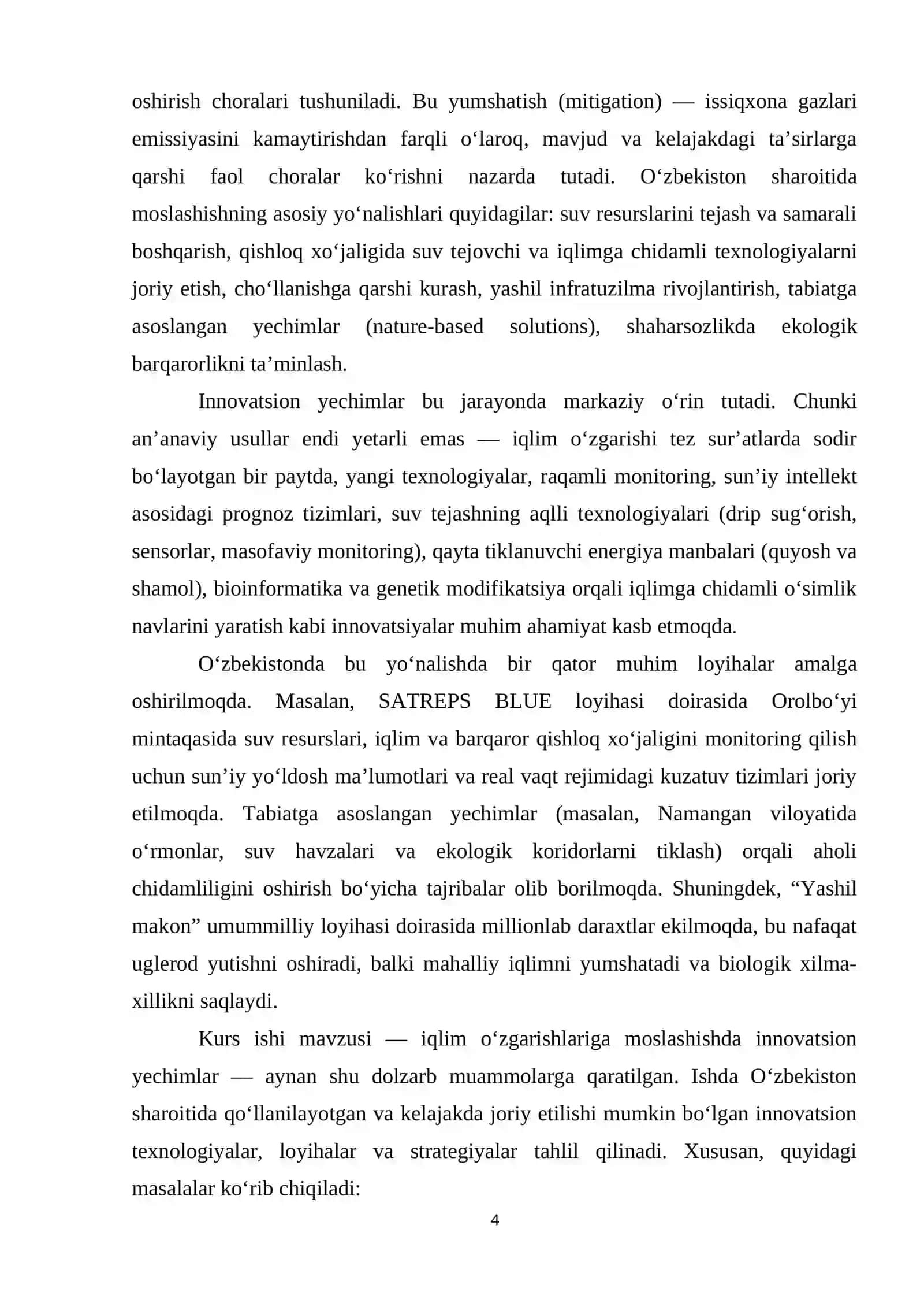 Iqlim o'zgarishlariga moslashishda innovatsion yechimlar 4