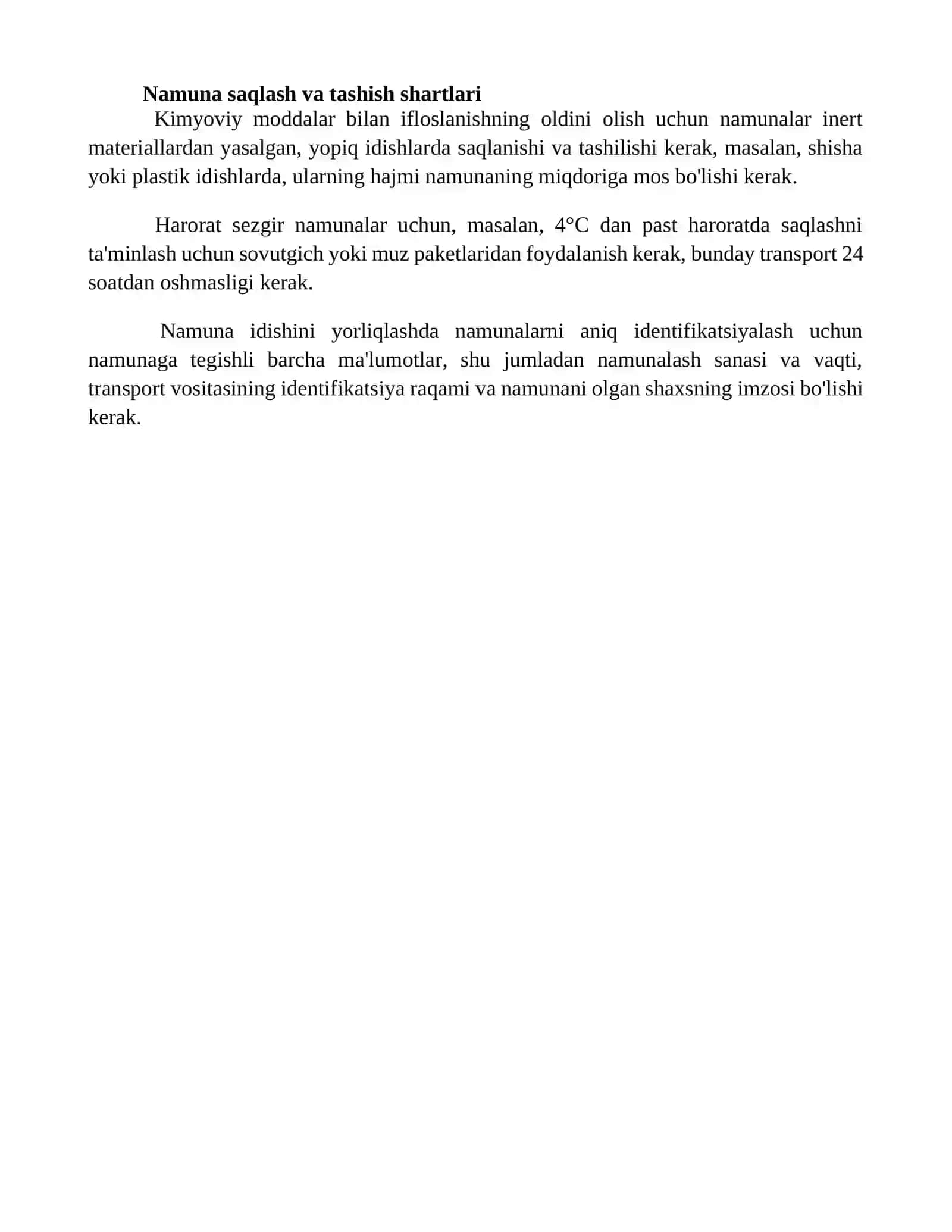 Namunalar olish va labaratoriyaga joʻnatish tartibi 4