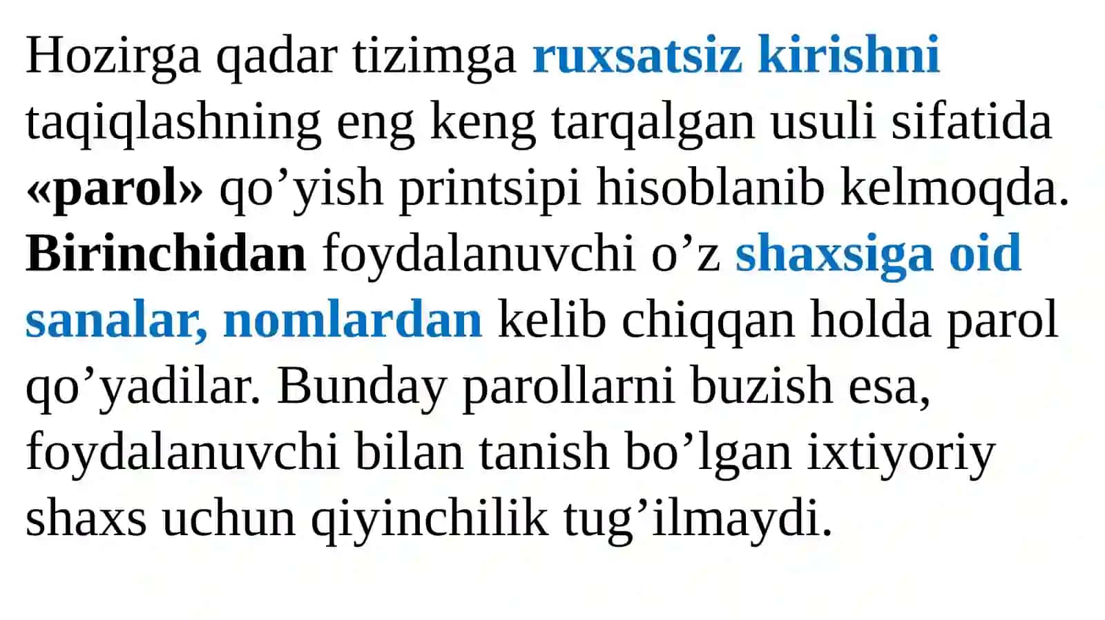 Parollarni saqlash va o'zaro taqqoslash 4