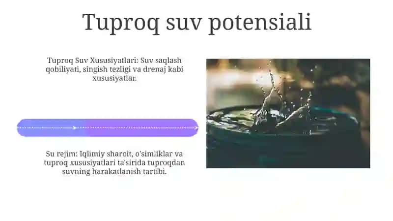 Tuproqning suv xossalari va suv rejimi 4