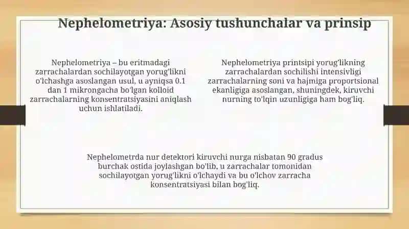 Kolloid dispers sistemalarning optik xossalarini o'rganish usullari 4
